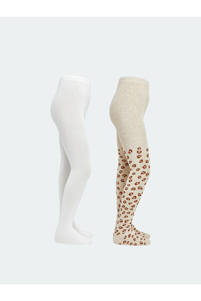 LC Waikiki Colanți de fete cu imprimeu leopard, pachet de 2