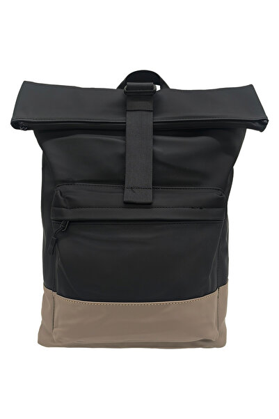 GIFT-ME.GR Unisex Σακίδιο Πλάτης Rolltop, Αδιάβροχο με Ανατομική Πλάτη - Μαύρο