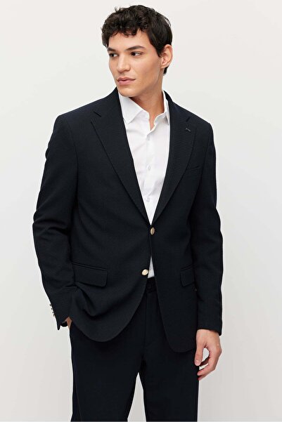 PAULMARK Men's Mono Collar Double Button Textured Jacket