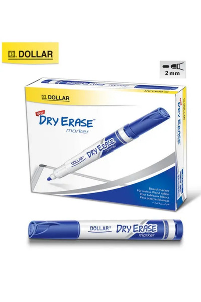 Dollar Dry Erase Board Marker Blue – Refillable Whiteboard Marker, Box of 12 Pcs