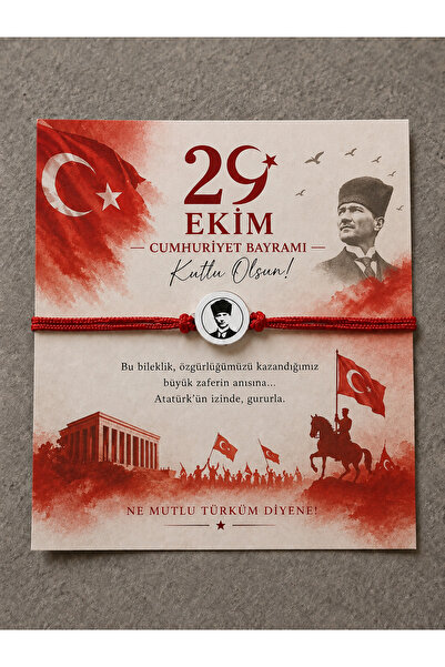 Blondcoo Trend 29 October Themed Ataturk Themed Bracelet with 10 Gift Cards