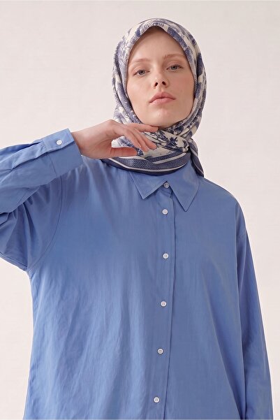 Levidor Blue Nature Pattern Elya Scarf