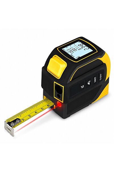 Oseay 3’ü 1 Arada Şarjlı Lazer Metre 60 m – 5 m Çelik Şerit Metre ve Çapraz L...