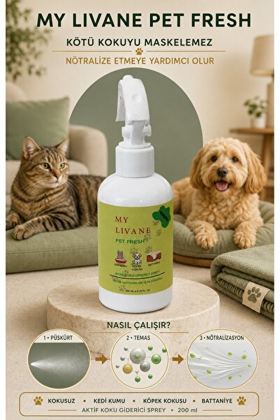 Pet Fresh Kokusuz Evcil Hayvan Koku giderici 200 ML