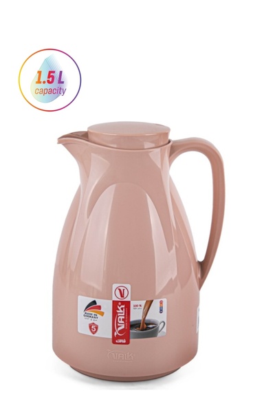 Valk Vacuum Flask 1.5 Liter Beige – Double Wall Glass Inner, BPA-Free Plastic...