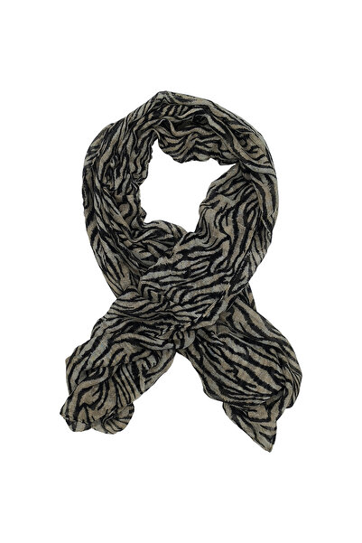 GIFT-ME.GR Γυναικείο λεπτό φουλάρι, animal print, τίγρης - μπεζ
