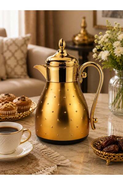 SOLETER Al-Andalus Stainless Steel Thermal Coffee Pot 0.35 Liter – Matte Gold...