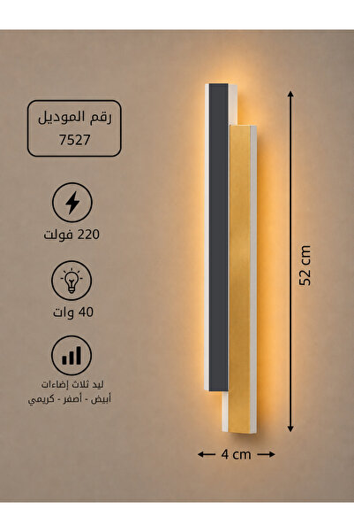best power Modern Black and Gold Led Wall Lamp for High-End Interior Lighting
