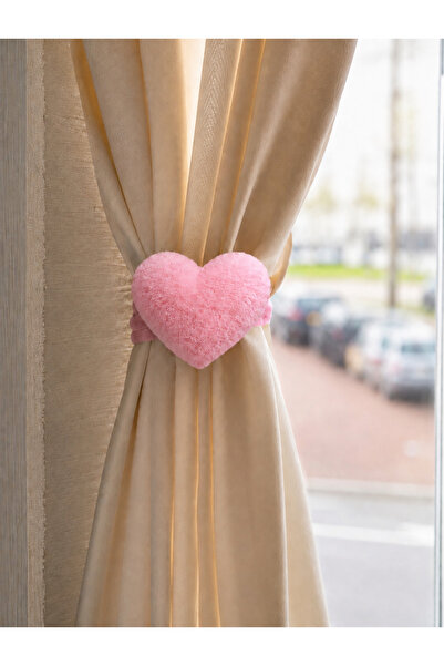 bxtasarım 2 Pieces of Plush Heart Curtain Holders