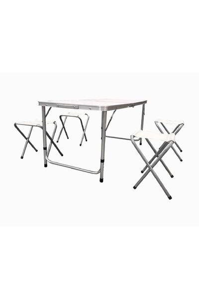 Evelise SET HEINNER 4 SCAUNE + MASĂ PLIABILĂ SERVIETA 120x60x70CM
