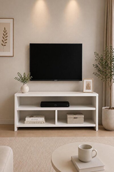 ŞEVVAL ERİM HOME MK98 TV Sehpa & Ünitesi Raflı Beyaz