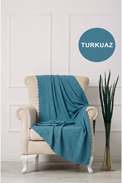 VELERDE HOME Velerde Şönil Turkuaz Çift Taraflı Berjer Örtüsü 175x110 cm - Yı...