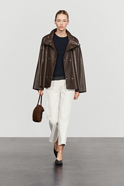 Massimo Dutti Düğmeli napa deri ceket