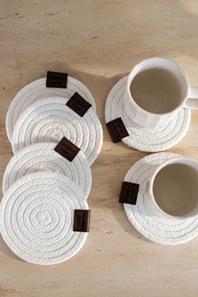 Comfort Craft مجموعة مفارش أكواب من قش الجوت |   4 قطع من حاملات الأكواب الجل...
