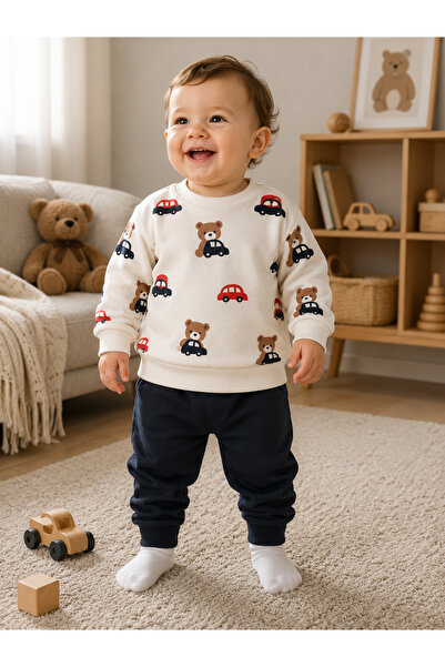 Genel Markalar Momo Kids Bebek Çocuk 2’li Takım Sweatshirt ve Eşofman Altı Ra...