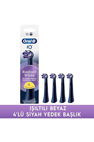 Oral-B iO Radiant White Siyah Diş Fırçası Yedek Başlığı 4 Adet
