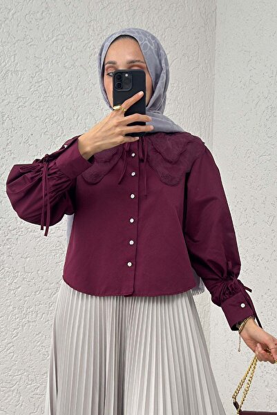 Salih Çelebi Bebe Yaka Kısa Gömlek 2254 - BORDO