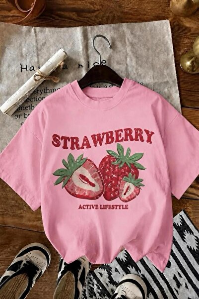 H&GHAMLEGİYİM Tricou Strawberry Active Lifestyle cu decolteu tip crew, cu imp...