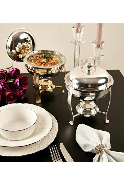 SOLETER Tawq Single Chafing Dish Food Warmer - Silver - 500 Ml
