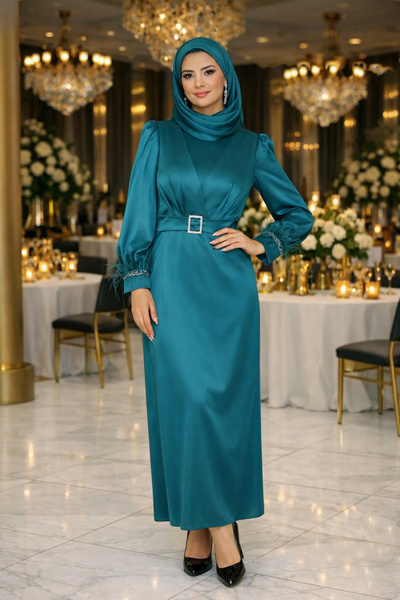 ELBENMODA Saten Abiye Elbise