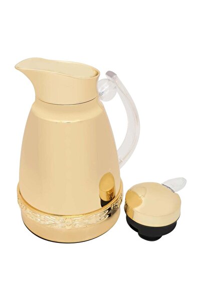SOLETER Vacuum Flask 0.7 Liter Gold – Double-Walled Insulated Thermos with Pu...