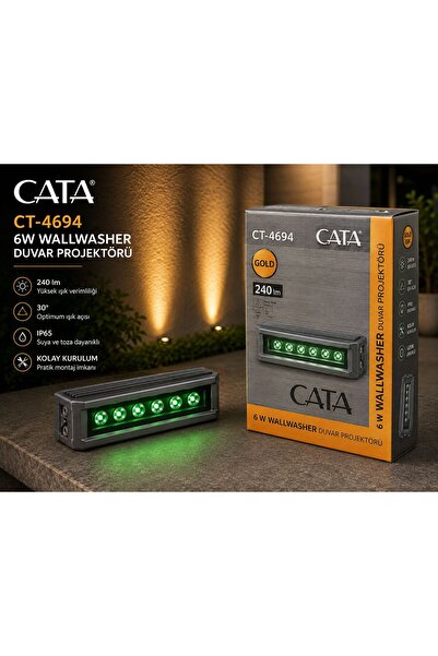 Cata CT-4694 WALLWASHER GOLD YEŞİL DUVAR PROJEKTÖRÜ 6 W - PH