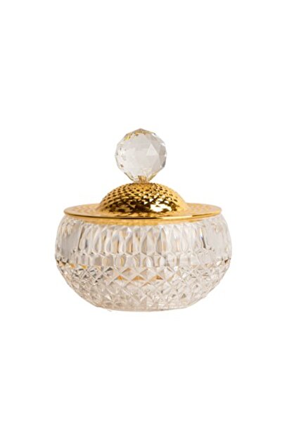 SOLETER Faton Clear Date Dish - Gold - Diameter: 10 Cm - Small Size
