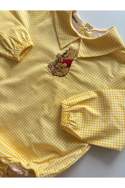 il mio bambino Handmade 100% Cotton Poplin Fabric Pooh Concept Baby Shirt