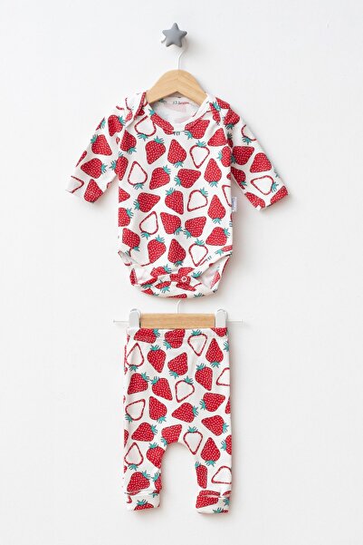 Beniizle Patterned Baby Girl Bodysuit Set