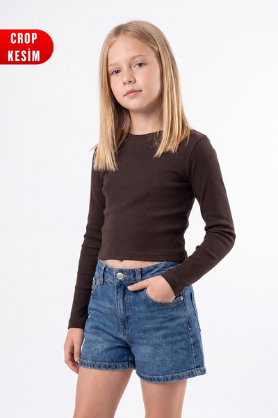 FYK KİDS Girl's Ribbed Crop Top