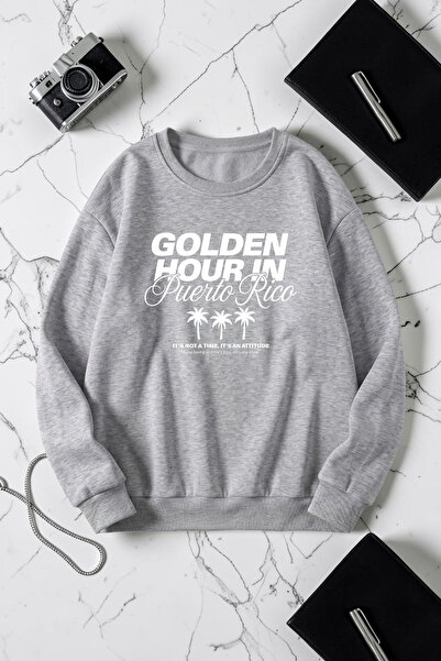 uyguntarz Unisex Golden Hour Printed Crew Neck Sweatshirt
