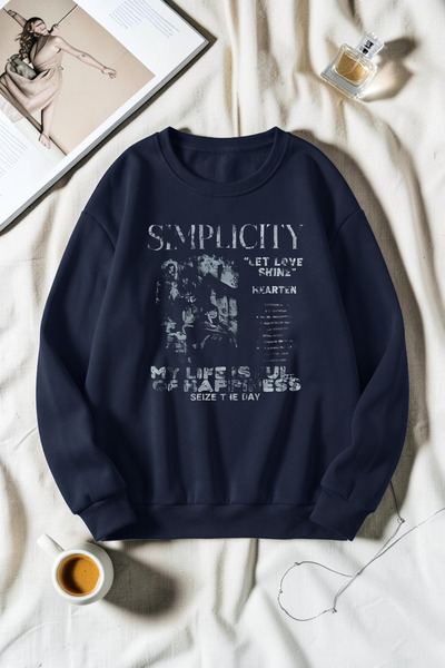 uyguntarz Unisex Simple City Printed Crew Neck Sweatshirt