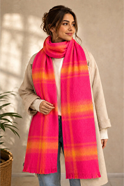 Kokoş Scarf&Shawl Thick Fabric Pink Color