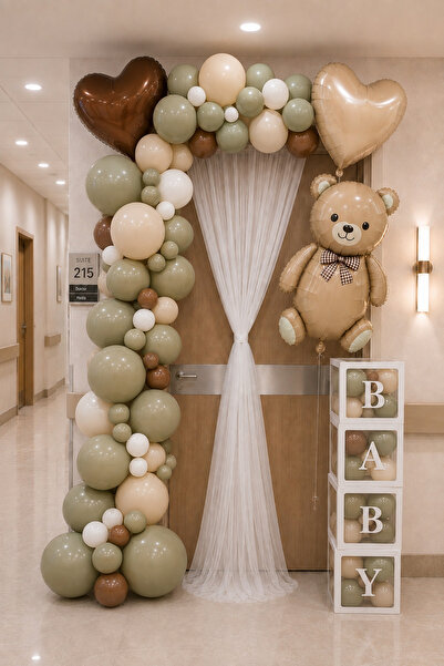 HAPPYLOOPPARTY Set de decorațiuni pentru ușa camerei de spital, verde boem, c...