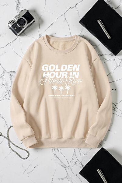 uyguntarz Unisex Golden Hour Printed Crew Neck Sweatshirt