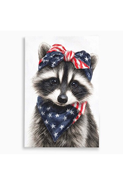 Luxcanva Tablou Canvas Raton Patriotic 70x100 cm pe Sasiu Lemn Raton Animale ...