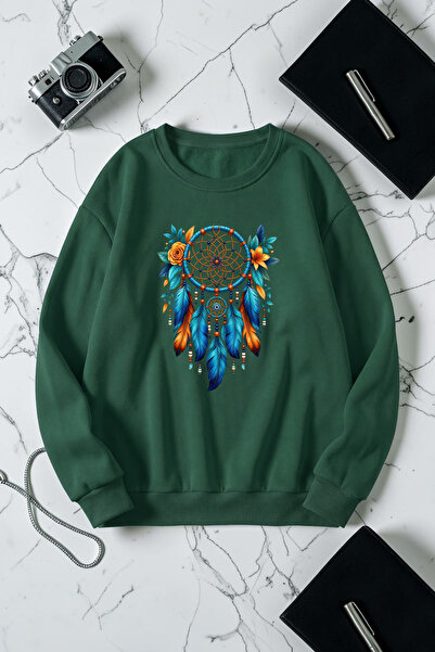 uyguntarz Unisex Dreamcatcher Printed Crew Neck Sweatshirt