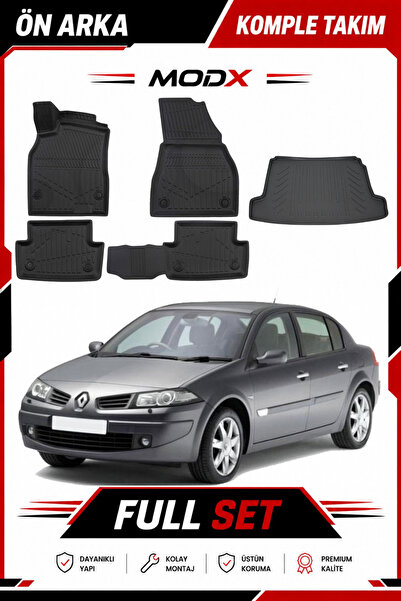 MODxAUTO Renault Megane 2 Sedan 2005 Model 5D Havuzlu Paspas + 3D Bagaj Havuz...