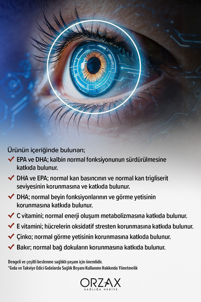Ocean Vision — Omega 3 + EPA & DHA, Lutein, Zeaksantin, Resveratrol, Glutatyon, C Vitamini, Çinko 60 Kapsül