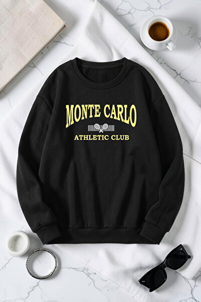 uyguntarz Unisex Monte Carlo Printed Crew Neck Sweatshirt
