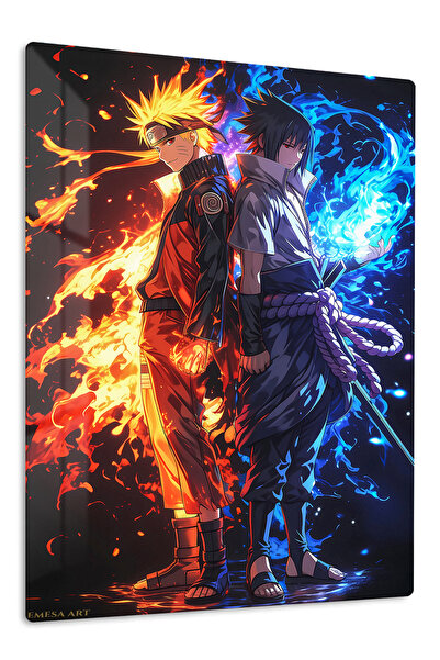 Emesa Art Naruto Uzumaki & Sasuke Uchiha Anime Metal Wall Art