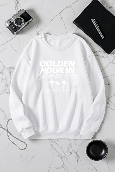 uyguntarz Unisex Golden Hour Printed Crew Neck Sweatshirt