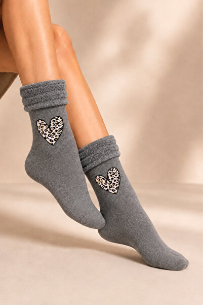 KARDEŞLER ÇORAP Women's Patterned Curly Cotton Socks 4-Piece Socks