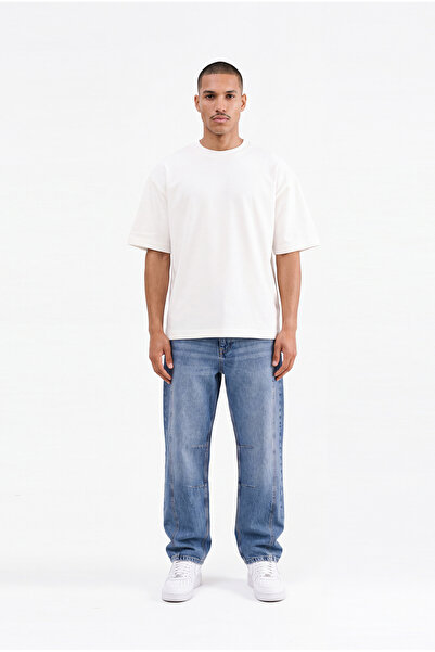 Machinist Erkek Relax Baggy Jean Pantolon Mavi
