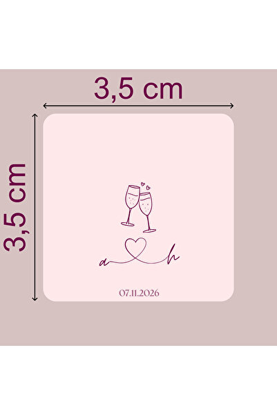 YAPIŞKAN STORE Kişiye Özel Madlen Çikolata Etiketi Nişan Düğün Söz Nikah Sticker Etiket 3,5 cm kare 28 adet