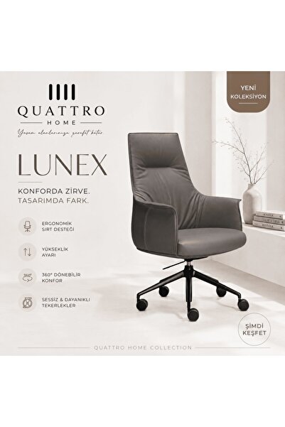 QUATTRO HOME Lunex Ergonomik Ofis Koltuğu Yükseklik Ayarlı 360° Döner Çalışma...