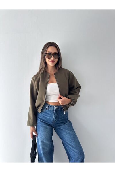 SBL COLLECTİON Drawstring Bomber Women's Cashmere Jacket
