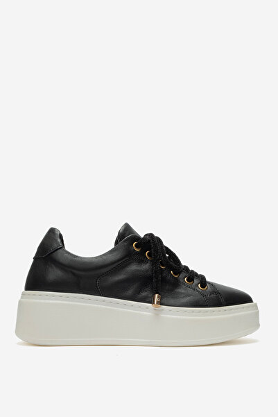 Dericlub Women's sneaker thick sole daily shoes real leather noemie black