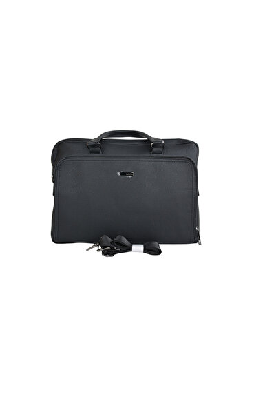 dukidasoturkiye Duki Daso Black Faux Leather Multi-Compartment Zippered Docum...