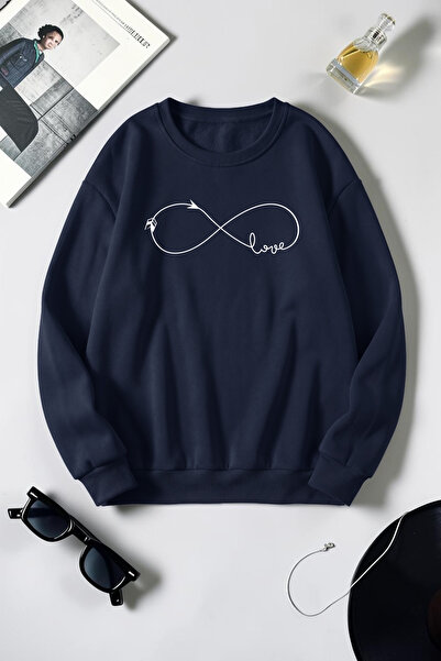 uyguntarz Unisex Infinite Love Printed Crew Neck Sweatshirt